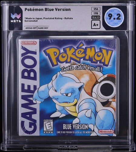 Pokemon Blue Version Nintendo Game Boy GB WATA 9.2 A+ Sealed