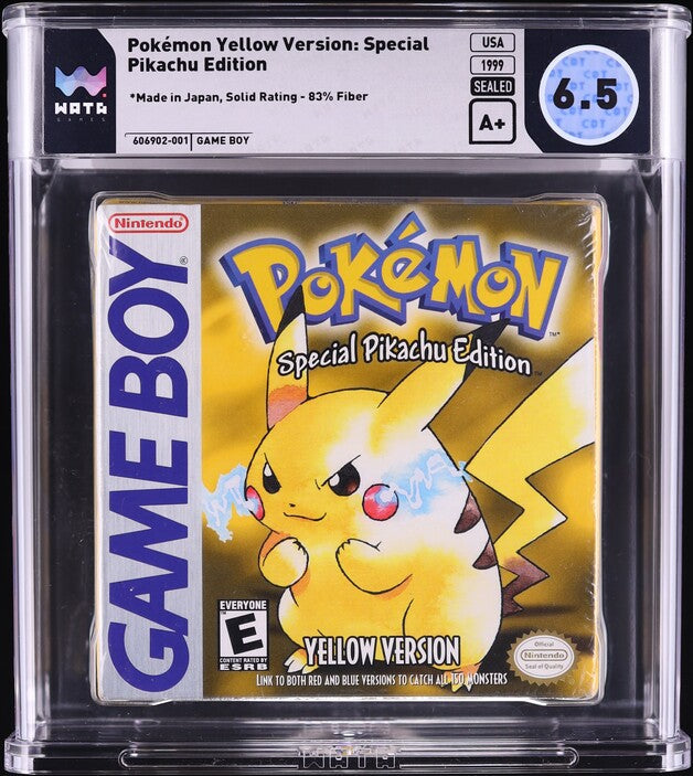 Pokemon 1999 Yellow Version Game Boy Black ESRB Wata 6.5 A+ Sealed
