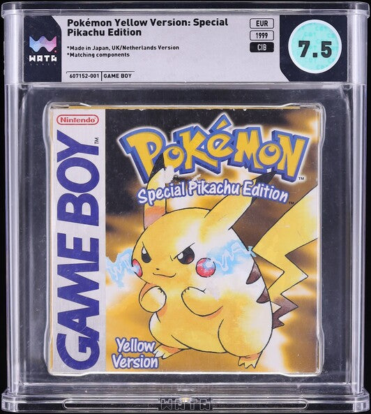 Pokemon Yellow Version Nintendo Game Boy GB WATA 7.5 CIB