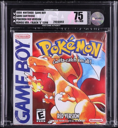 Pokemon 1998 Red Version Black ESRB Rattata Game Boy VGA 75 Sealed